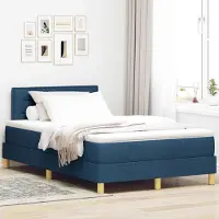 Prolenta Maison Exclusive - LED boxspringbed met matras, blauw, 120 x 200 cm, textiel