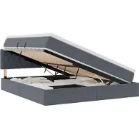 vidaXL Opbergbed met matras Donkergrijs 180 x 200 cm Fluweel