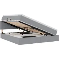vidaXL Opbergbed met matras Lichtgrijs 180 x 200 cm fluweel