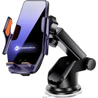 Forcell , Universele autohouder Qi 15W Fold HS6 Automatische klem Dubbele bevestiging, Zwart