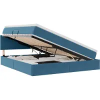 vidaXL LED opbergbed met matras Donkerblauw 180 x 200 cm Fluweel