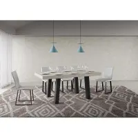 Itamoby - Uittrekbare eettafel 180/284x90 cm, model Bridge, met kastanjehouten poten, antracietkleurig