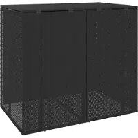 vidaXL Doos Afvalemmer Doos 2 st Zwart 130 x 80 x 115 cm Polyetheen