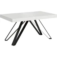 Ityhome - Uittrektafel 160/264x90 cm, Terium, esdoornhout, wit, tafelpoten antraciet