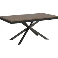 Ityhome - Uittrektafel 160/420 x 90 cm, frame en poten in antraciet, blad in "Plaker Evolution" notenhout