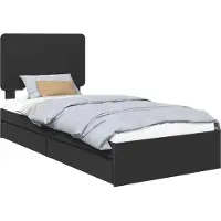 vidaXL Opbergbed met lade met opslag Zwart 100 x 200 cm Bewerkt hout