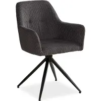 Homestyle4u Eetkamerstoel, draaibaar, gestoffeerde stoel met armleuningen, corduroy, grijs, draaistoel, eetkamerfauteuil, modern, armleuningsstoel, keukentool