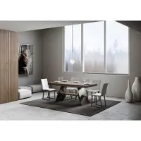 Itamoby - Uittrekbare eettafel 180/284x90 cm, Baita Evolution, notenhout frame en poten, antraciet