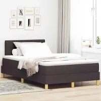 Prolenta Maison Exclusive - LED boxspringbed met hoofdeinde, donkerbruin, 120 x 190 cm, gestoffeerd