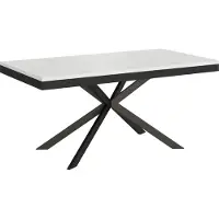 Ityhome - Uittrektafel 180/440x90 cm, Plaker Evolution, Esche wit (blad), antraciet (frame en poten)