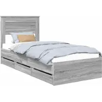 Syfax Bedframe Grijs Sonoma 90 x 190 cm Ingenieurshout