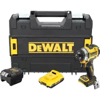 DeWalt DCF 860 D1T accu-slagmoersleutel 18 V 282 Nm 1/4" borstelloos + 1x accu 2,0 Ah + oplader + TSTAK