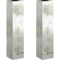 vidaXL Zonnepaneel LED straatlamp, 2 stuks, warm wit licht, 18 x 18 x 80 cm