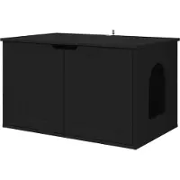 Syfax Kattenhuis Zwart 85 x 55 x 50,5 cm Bewerkt hout