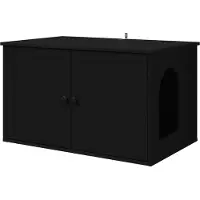 Syfax Kattenhuis Zwart 85 x 55 x 50,5 cm Bewerkt hout