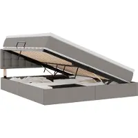 vidaXL Opbergbed met matras met hoofdeinde Taupe 160 x 200 cm fluweel