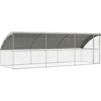Syfax Hondenhok 3 st Zilver 6 x 2 x 2 m Gegalvaniseerd staal