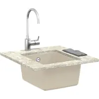 vidaXL Wasbak Beige 370 x 460 mm 80% Kwarts en 20% Hars