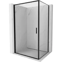 Mexen Exo scharnierende douchecabine 80 x 100 cm, transparant, zwart - 817-080-100-70-00