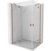Mexen Mist-H Duo douchecabine scharnierend rechts 85 x 90 , transparant, geborsteld koper - 8A5-085L-090P-65-00