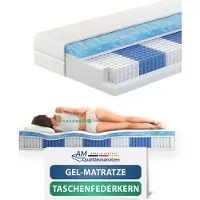 AM Qualitätsmatratzen - Premium gelschuim matras 160x200cm - Zacht (H2) - 10000 veren - Pocketveringmatras gelschuim 160 x 200-6 cm gelschuim deklaag - 24cm hoogte - Made in Germany