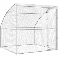 vidaXL Hondenhok met opslag Zilver 2 x 2 x 2 m Gegalvaniseerd staal