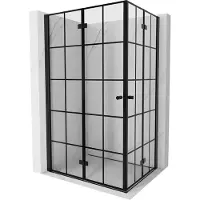 Mexen Mist-F Duo vouwdouchecabine rechts 70 x 110 , zwart rooster, zwart - 8A6-070L-110P-70-77