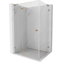 Mexen Lunar L draaideur douchecabine links 100 x 80 , transparant, geborsteld koper - 834L-100-080-65-00-L