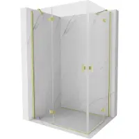 Mexen Mist-H Duo douchecabine scharnierend rechts 70 x 80 , transparant, geborsteld goud - 8A5-070L-080P-55-00