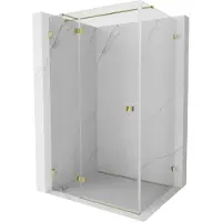 Mexen Lunar T douchecabine scharnierend links 140 x 90 , transparant, goud - 834T-140-090-50-00-L
