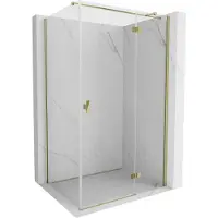 Mexen Mist-H T douchecabine scharnierend rechts 80 x 90 , transparant, goud - 8A5T-080-090-50-00-P