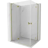 Mexen Mist-H L Duo scharnierende douchecabine rechts 70 x 90 , transparant, goud - 8A5L-070L-090P-50-00