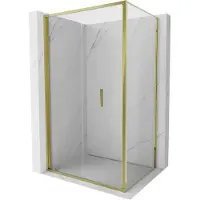 Mexen Exo opvouwbare douchecabine 75 x 110 cm, transparant, goud - 816-075-110-50-00