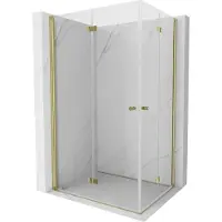 Mexen Mist-F Duo vouwbare douchecabine rechts 70 x 80 , transparant, goud - 8A6-070L-080P-50-00