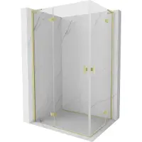 Mexen Mist-H L Duo draaideur douchecabine rechts 75 x 85 , transparant, geborsteld goud - 8A5L-075L-085P-55-00