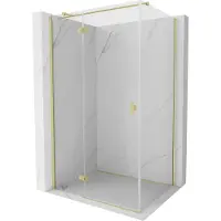 Mexen Mist-H T douchecabine scharnierend links 95 x 110 , transparant, geborsteld goud - 8A5T-095-110-55-00-L