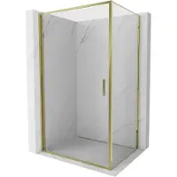 Mexen Exo draaideur douchecabine 90 x 80 cm, transparant, goud - 817-090-080-50-00