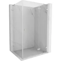 Mexen Lunar L draaideur douchecabine rechts 85 x 80 , transparant, geborsteld nikkel - 834L-085-080-97-00-P