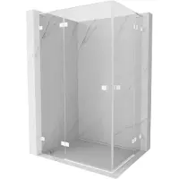 Mexen Lunar L Duo douchecabine zwaaiende links 100 x 70 cm, transparant, wit - 834L-100L-070P-20-00