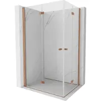 Mexen Mist-F Duo vouwdeur doucheruimte rechts 80 x 100 , transparant, geborsteld koper - 8A6-080L-100P-65-00