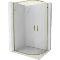 Mexen Exo halfronde schuifdouchecabine 120 x 90 cm, transparant, goud - 8132-120-090-50-00