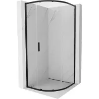 Mexen Exo halfronde douchecabine schuifbaar 100 x 100 cm, transparant, zwart - 8131-100-100-70-00