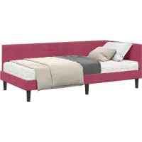 Syfax Hoekbedframe met Matras 2 st Wijnrood 90 x 200 cm Fluweel