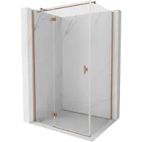 Mexen Mist-H T douchecabine zwaaiend links 75 x 90 , transparant, geborsteld koper - 8A5T-075-090-65-00-L