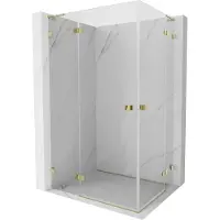 Mexen Lunar L Duo draaideur-douchecabine links 95 x 90 cm, transparant, goud - 834L-095L-090P-50-00