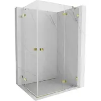 Mexen Lunar Dubbele douchedeur scharnierend rechts 110 x 100 cm, transparant, goud - 834-110P-100L-50-00