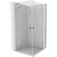 Mexen Lunar Duo draaideur douchecabine 75 x 75 cm, transparant, goud - 834-075L-075P-50-00