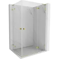 Mexen Lunar L Duo scharnierende douchecabine rechts 95 x 85 , transparant, goud - 834L-095P-085L-50-00