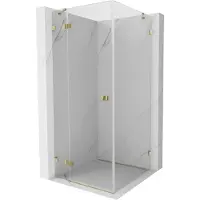 Mexen Lunar draaideur douchecabine links 100 x 100 cm, transparant, goud - 834-100-100-50-00-L