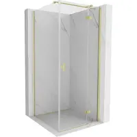 Mexen Mist-H T douchecabine zwaaiende deur rechts 100 x 100 , transparant, goud geborsteld - 8A5T-100-100-55-00-P